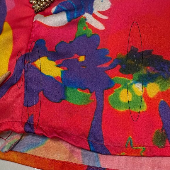 NWT Manish Vaid Colorful Romper Size S Roll Tab Long Sleeve Beaded Embellished - Picture 16 of 16